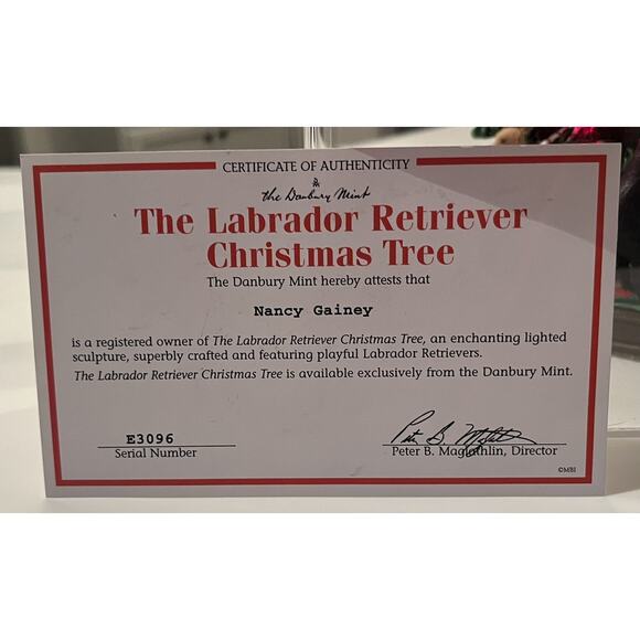 Danbury Mint RARE Labrador Retriever Christmas Tree Dogs Puppies W/Case & Cert. - Picture 2 of 12